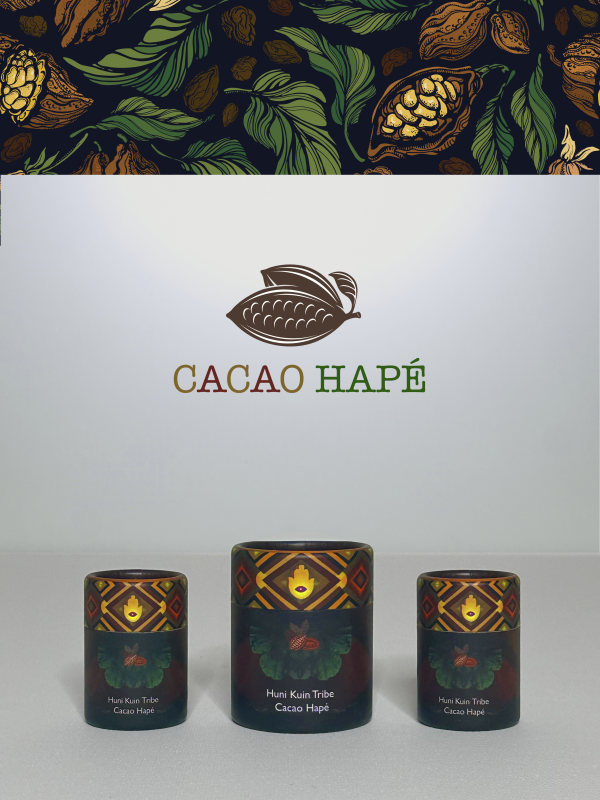 Huni Kuin Tribe – Cacao Hapé with Cacao pod illustration